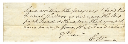 George Washington Autograph Note Signed During the Revolutionary War